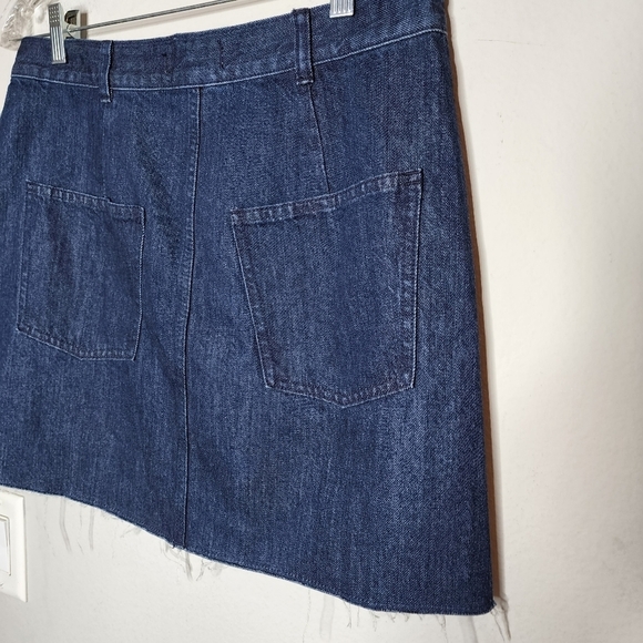NWT Madewell Denim Raw-Hem Mini Wrap Jean Skirt Size 8 - Picture 14 of 16